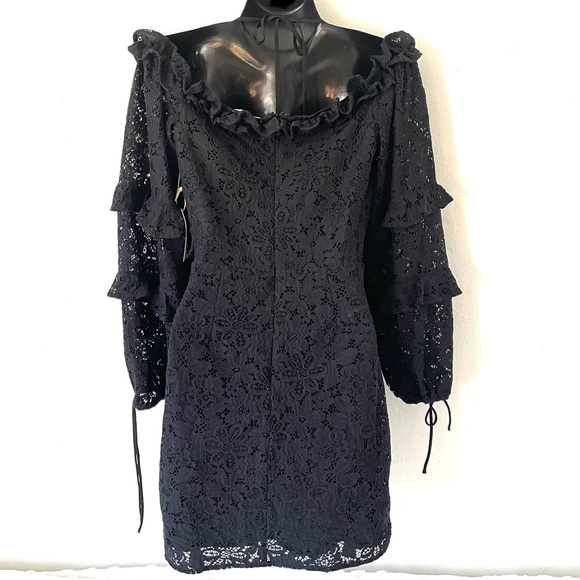 Tularosa Revolve Black Lace Lindsey Ruffle Mini Dress - Picture 11 of 17